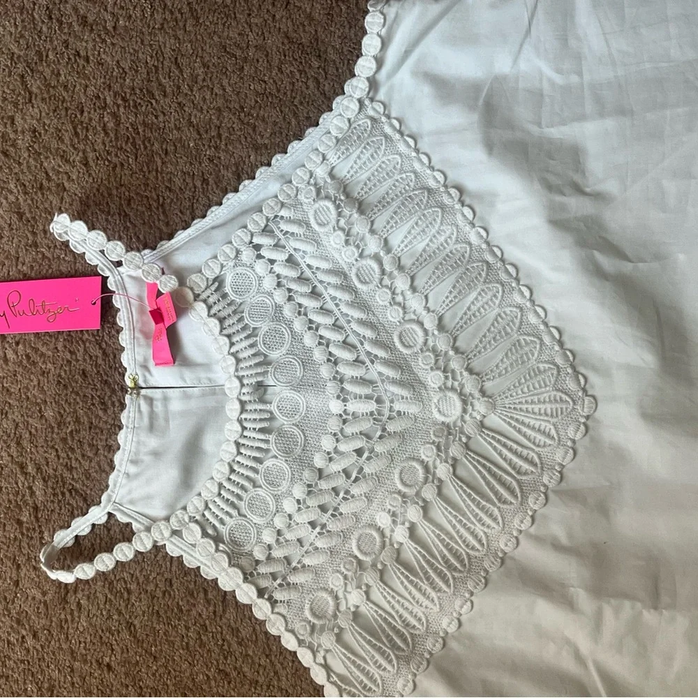 Lilly Pulitzer White NWT Britt Halter Tank Top size 10 - Picture 6 of 9